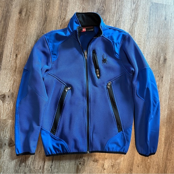 Spyder Full Zip Men’s Size Small  Core Sweater Blue Jacket Coat Ski Snow Outdoor - Picture 1 of 5